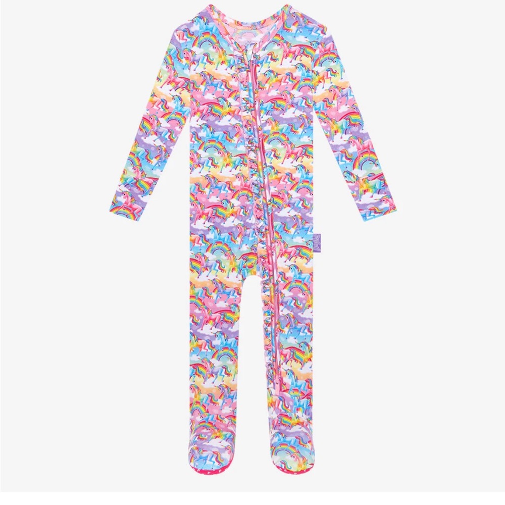 🦄 🌈 ❤️ NIP | Posh Peanut x Lisa Frank Markie Ruffled - 18-24 mos 🦄 🌈 💜